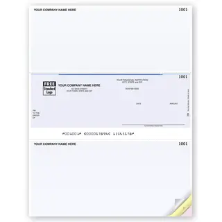 Business Laser ACCPAC Checks, Middle Check with 2 Stubs