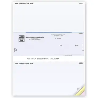 Business Laser ACCPAC Checks, Middle Check with 2 Stubs