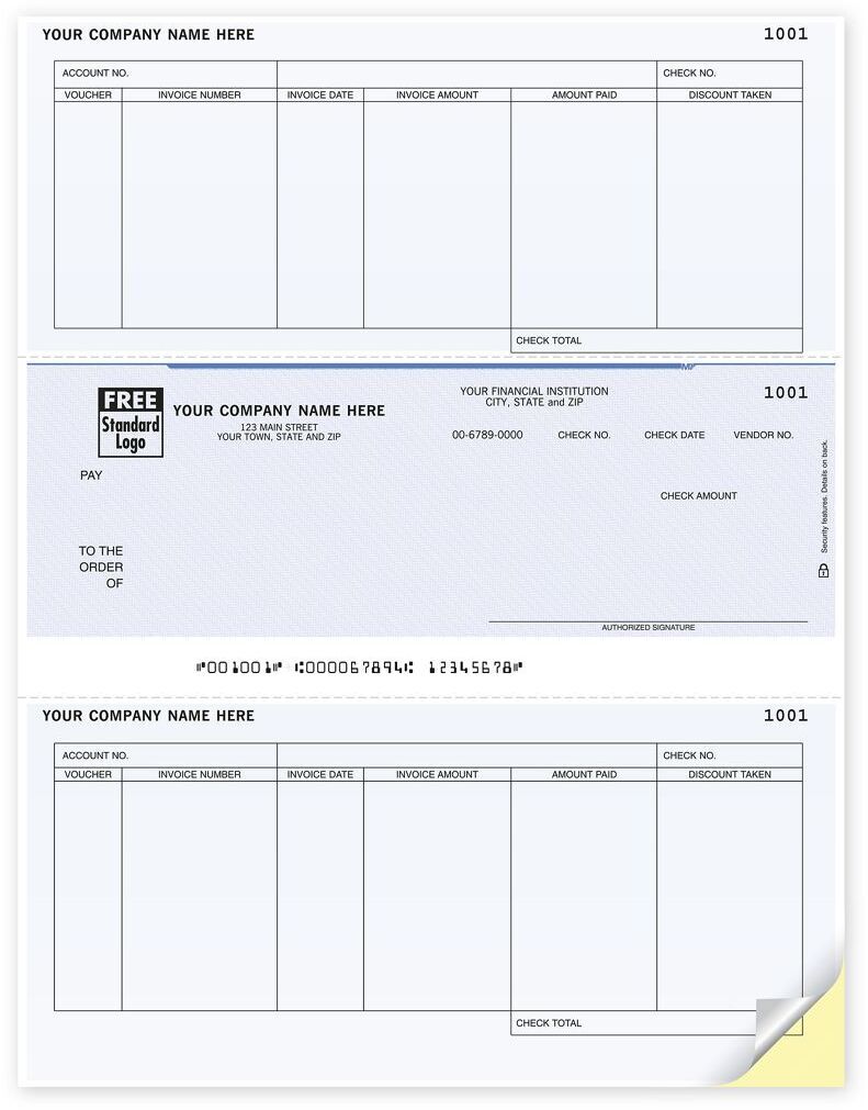 Microsoft© Accounts Payable Checks, Detailed Stubs