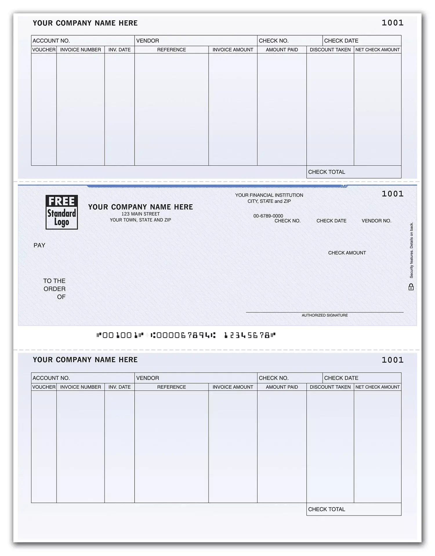 Microsoft© Accounts Payable Checks - 8 Columns