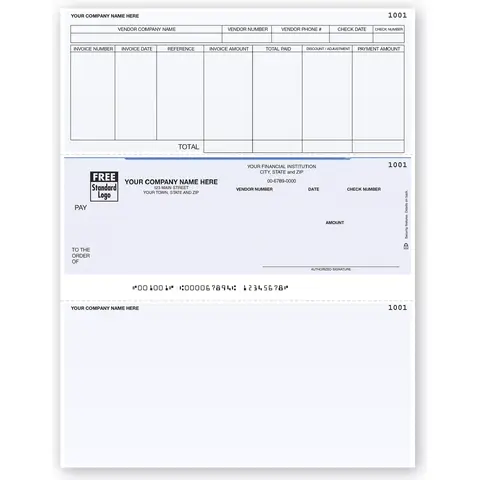 AccountMate Laser Accounts Payable Checks with Adjustment Column
