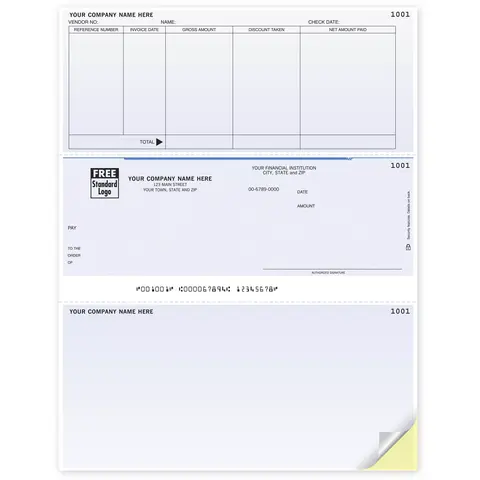 Sage 300 Checks for Bookkeeping - 5 Columns with Gross Amount