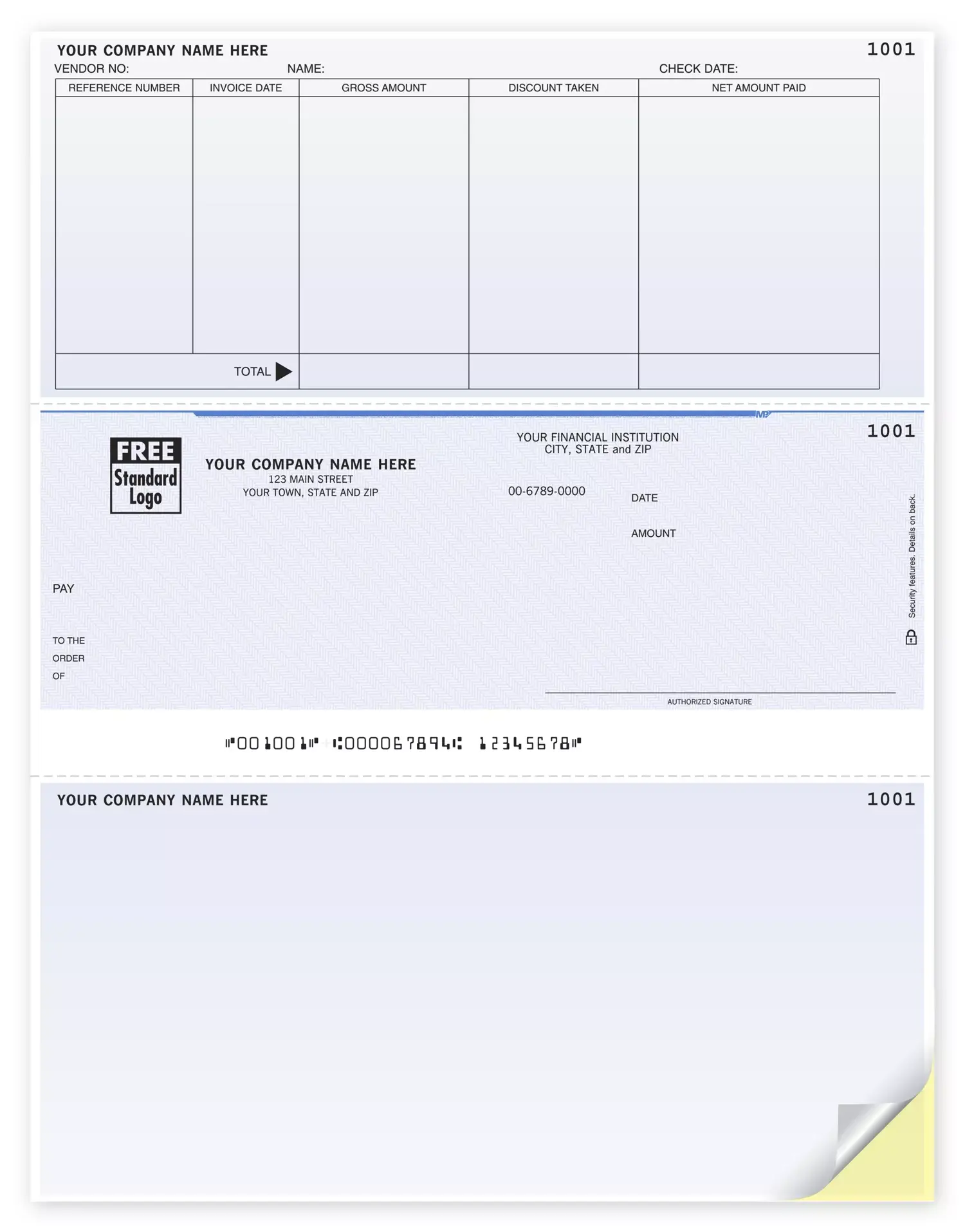Sage 300 Checks for Bookkeeping - 5 Columns with Gross Amount