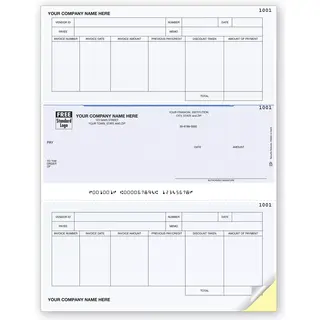 Sage DacEasy Computer Checks for Accounts Payable with Payee Info and Memo