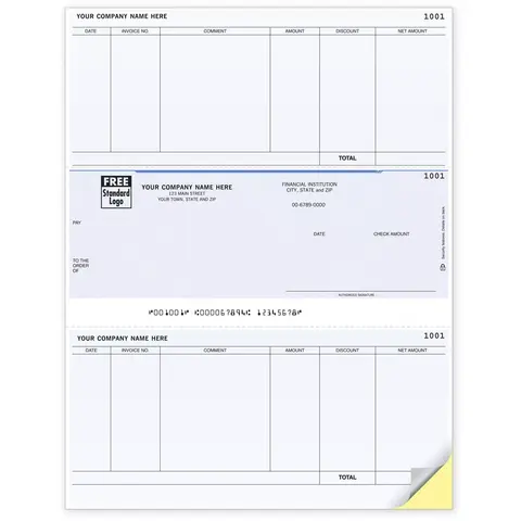 Sage 100 Computer Checks for Accounts Payable with Comment Section