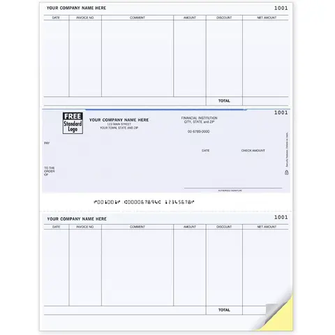 Sage 100 Computer Checks for Accounts Payable with Comment Section