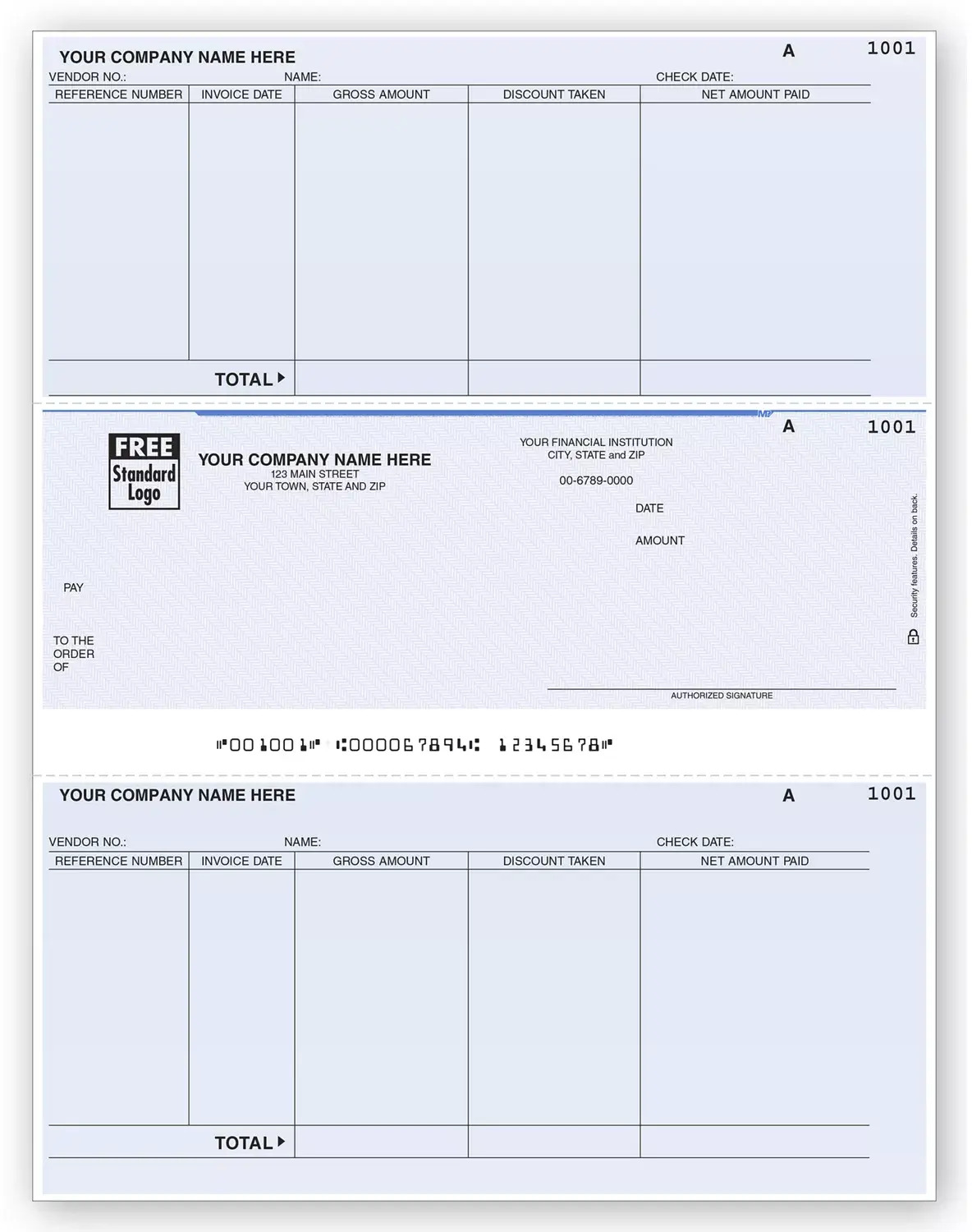 Sage 300 Accounts Payable Checks with Detailed Stubs