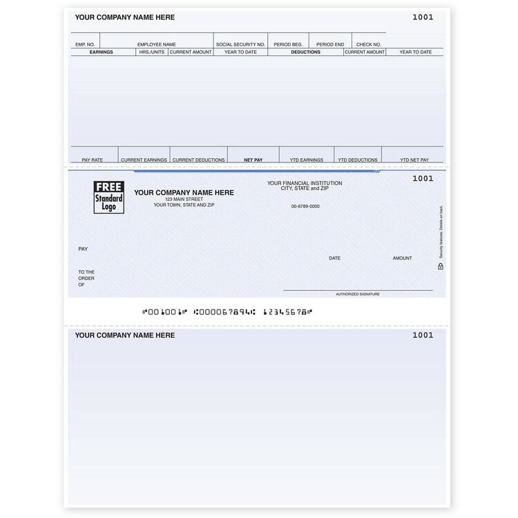Laser Sage Compatible Payroll Checks, Hours Earned