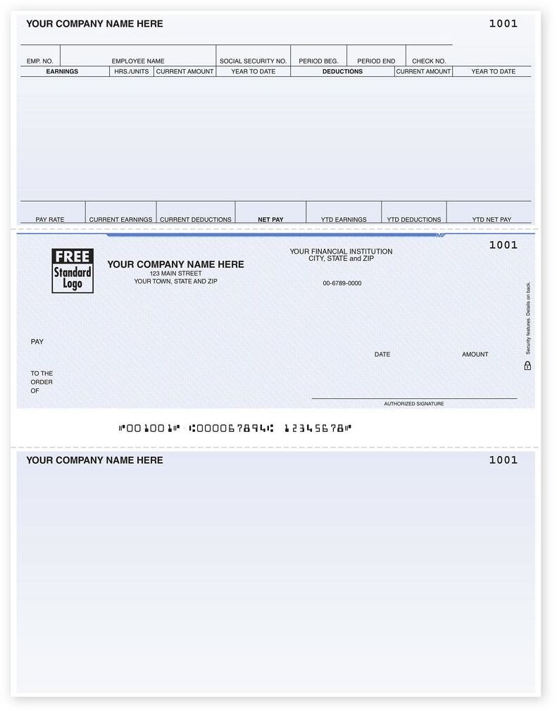 Laser Sage Compatible Payroll Checks, Hours Earned