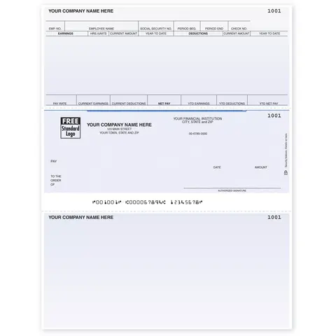 Laser Sage Compatible Payroll Checks, Hours Earned