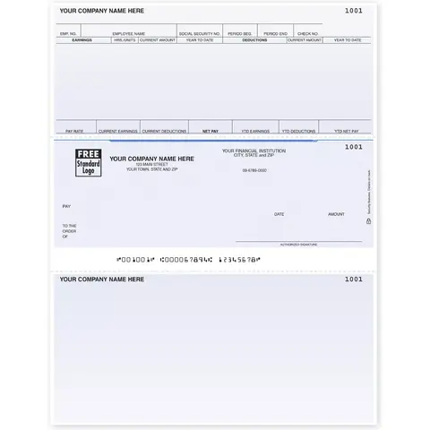 Laser Sage Compatible Payroll Checks, Hours Earned