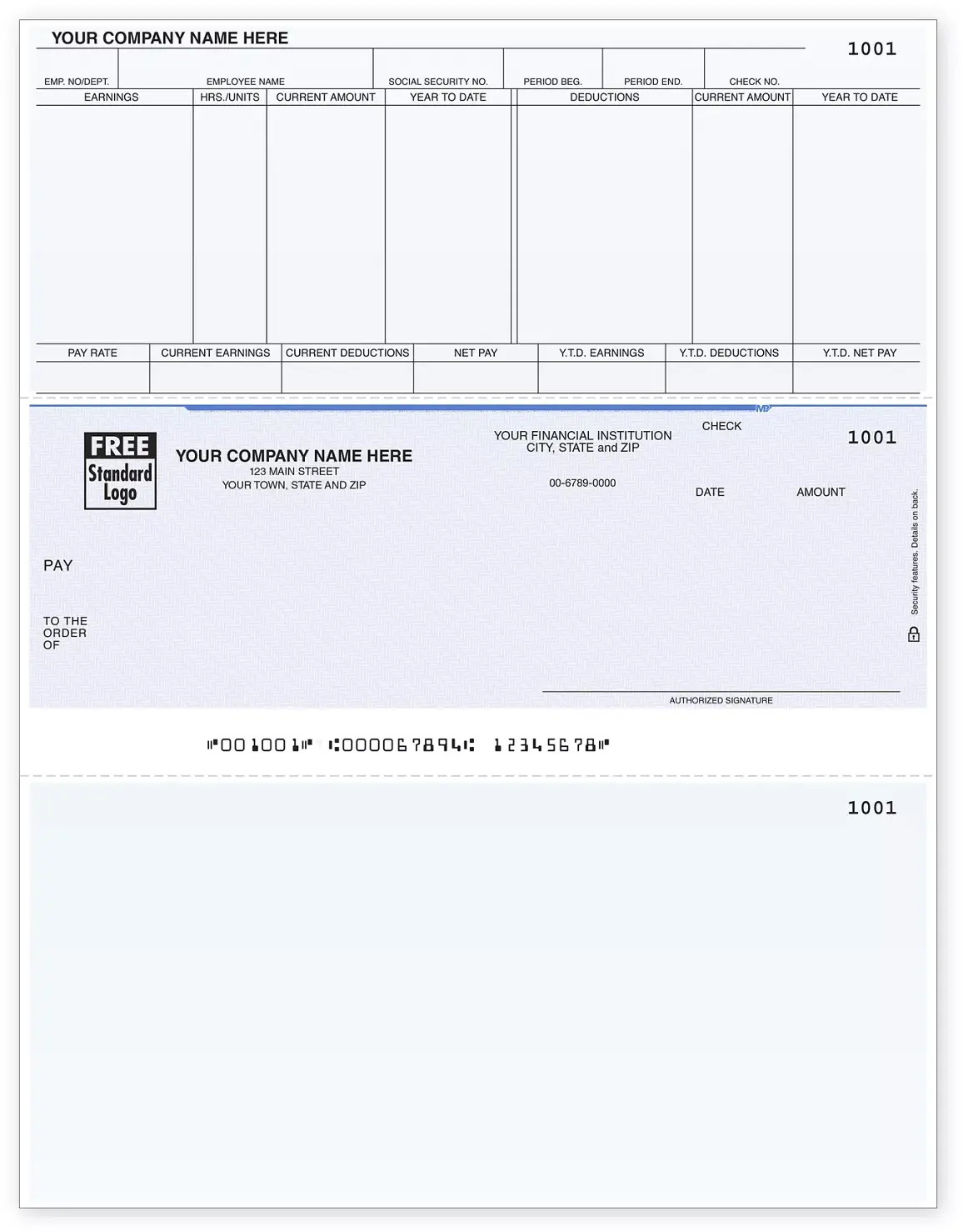 Microsoft® Dynamics Laser Payroll Checks