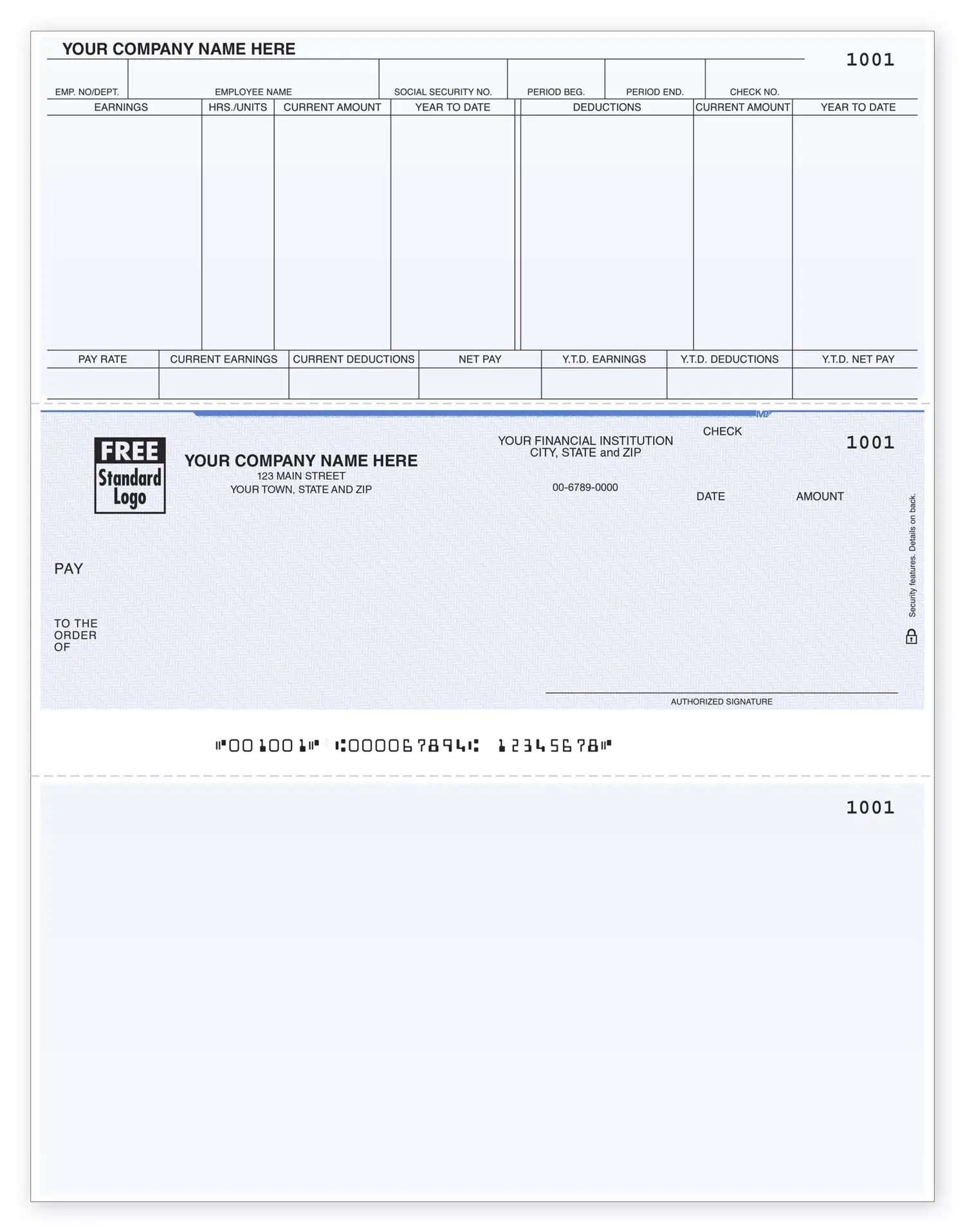 Microsoft® Dynamics Laser Payroll Checks