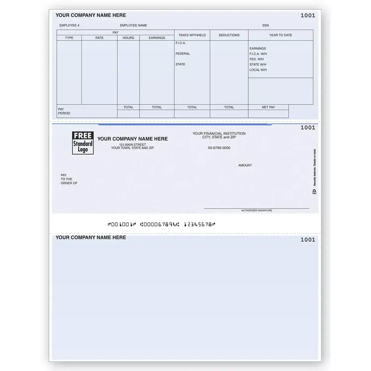 Microsoft® Payroll Checks with FICA and FUTA Tax Deductions