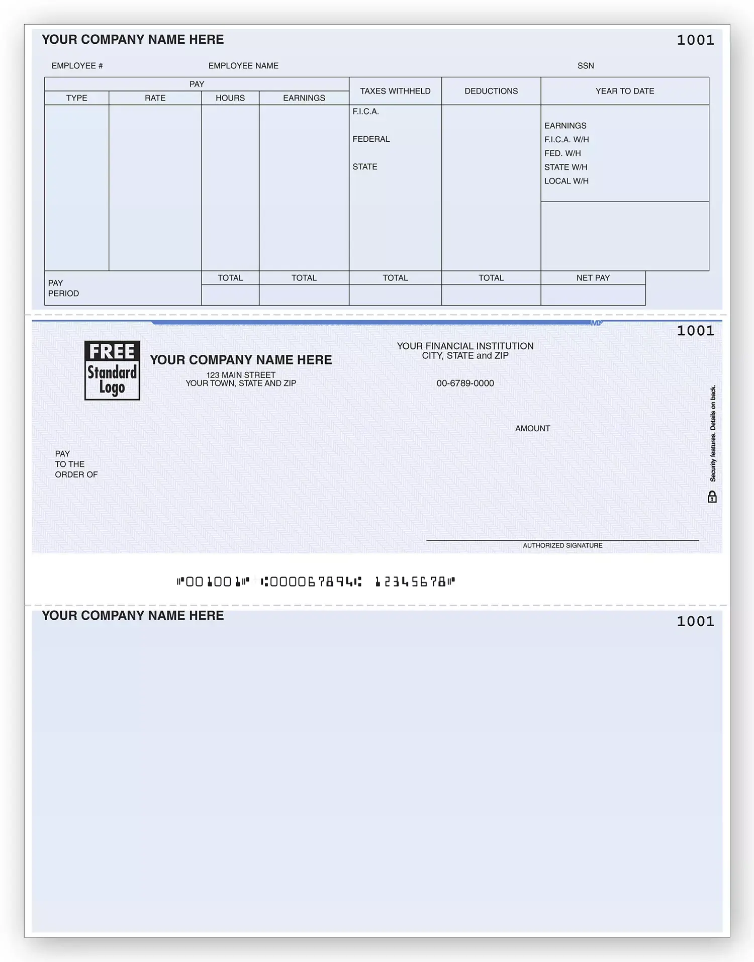 Microsoft® Payroll Checks with FICA and FUTA Tax Deductions