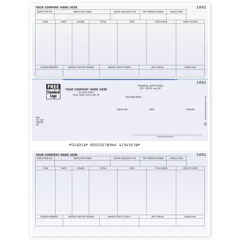Peachtree Software Payroll Checks, Laser Format