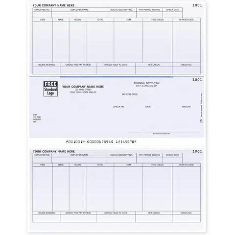 Peachtree Software Payroll Checks, Laser Format
