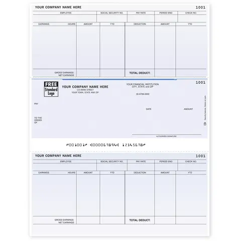 Sage 100 Software Payroll Checks - Laser Format