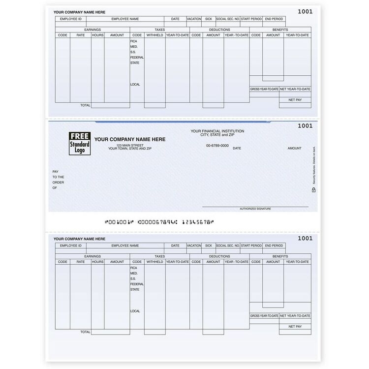 Microsoft© Payroll Checks for Your Business - Laser Format
