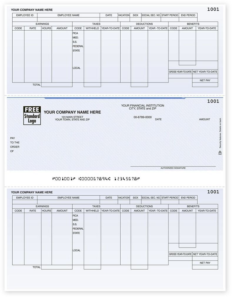 Microsoft© Payroll Checks for Your Business - Laser Format
