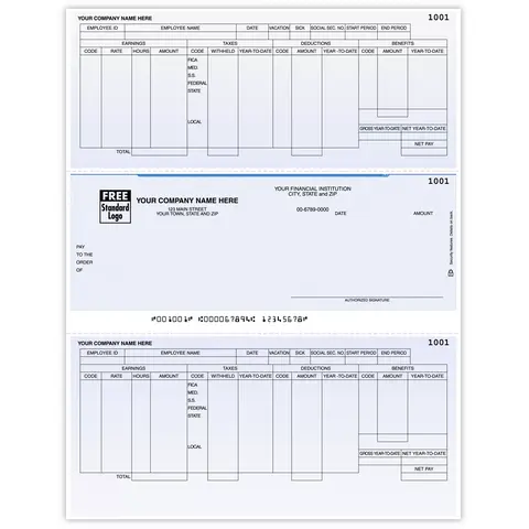 Microsoft© Payroll Checks for Your Business - Laser Format