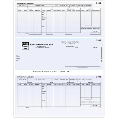 Microsoft© Payroll Checks for Your Business - Laser Format