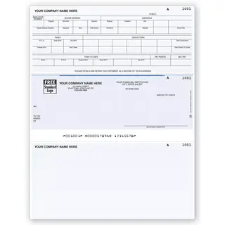 Software Compatible Payroll Checks with Hours and Tax Details