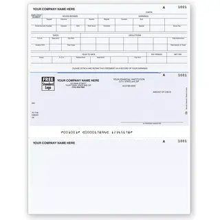 Software Compatible Payroll Checks with Hours and Tax Details