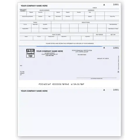 Software Compatible Payroll Checks with Hours and Tax Details