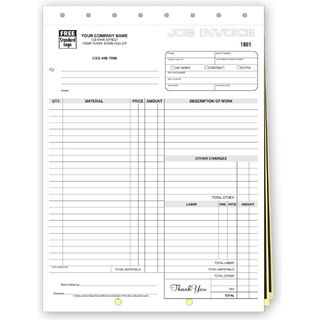 Carbon Copy Job Invoices
