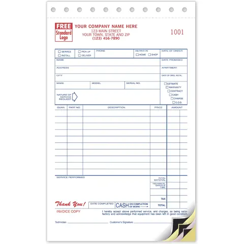 Carbon Copy Sales & Service Invoices