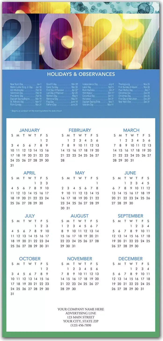 2027 Bold Year Calendar Cards