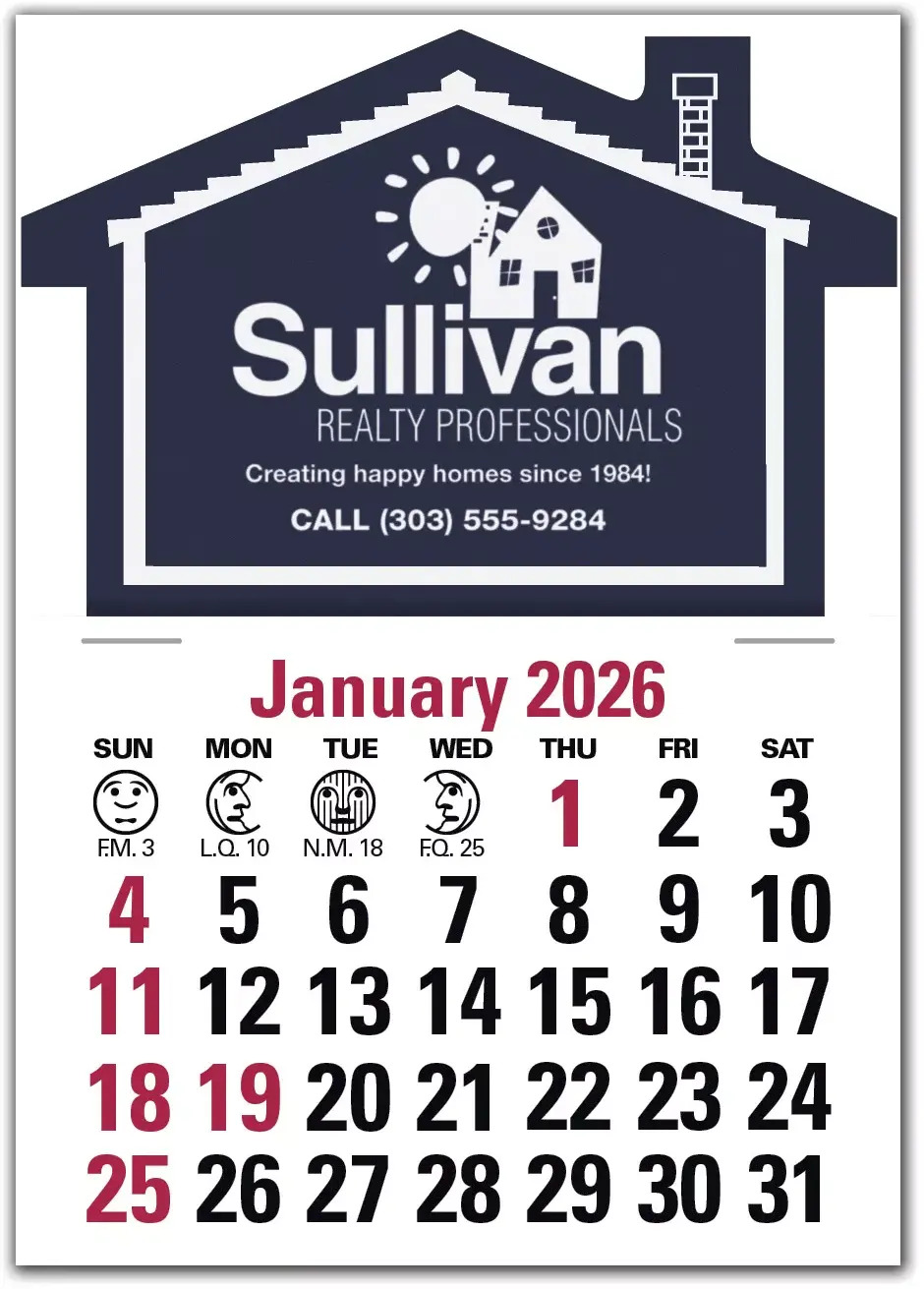 2026 House Shaped Label Calendars