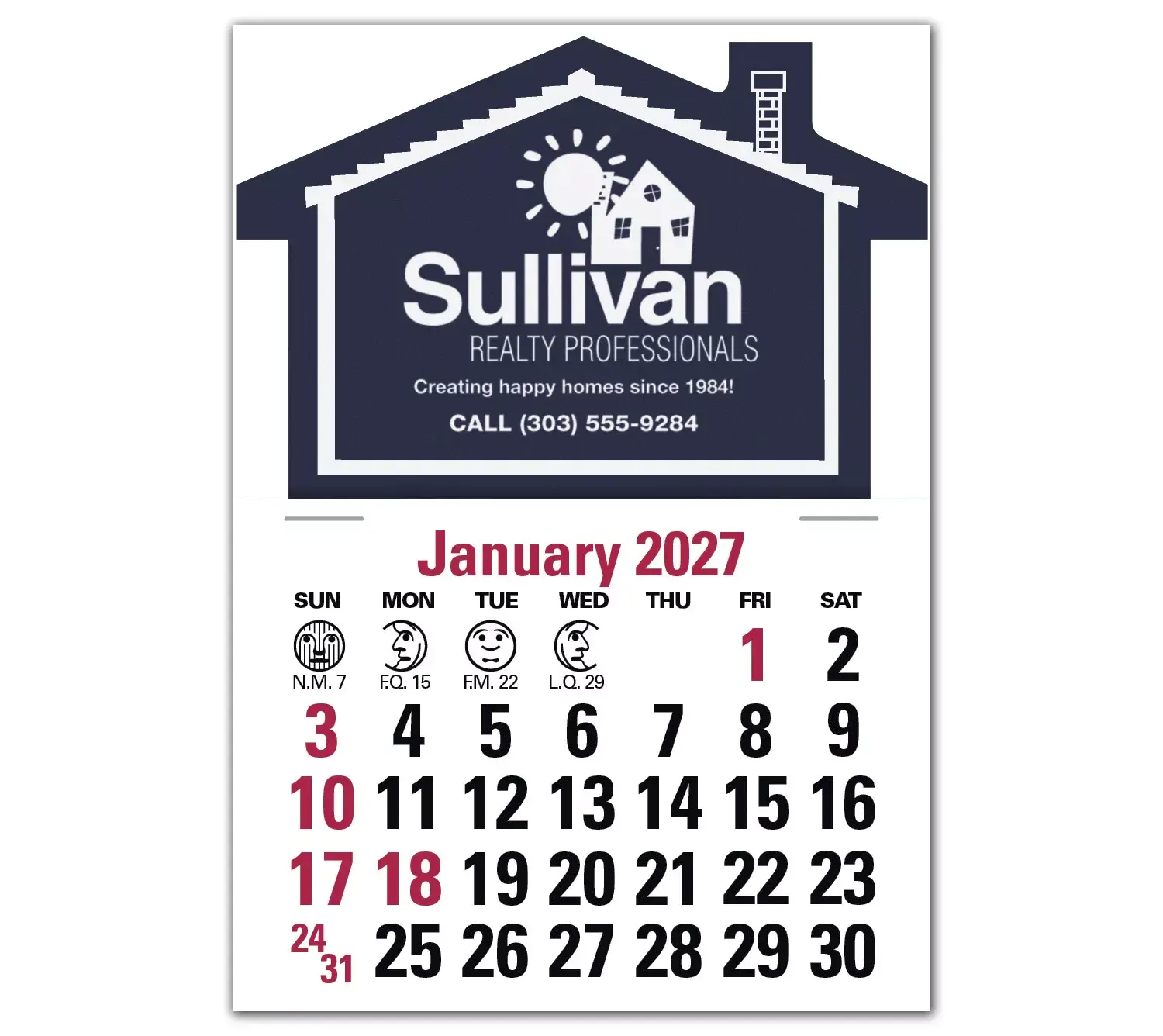 2027 House Shaped Label Calendars
