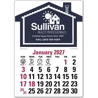 2027 House Shaped Label Calendars