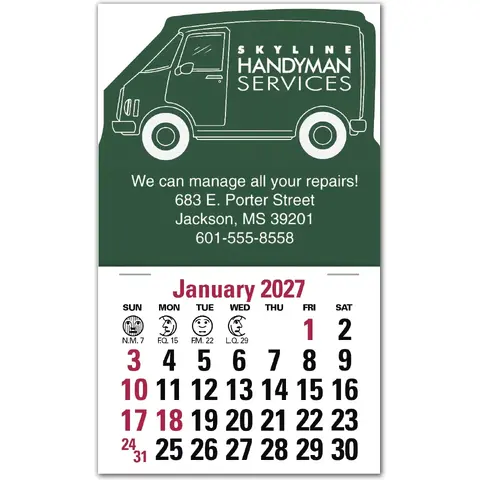 2027 Delivery Van Calendar