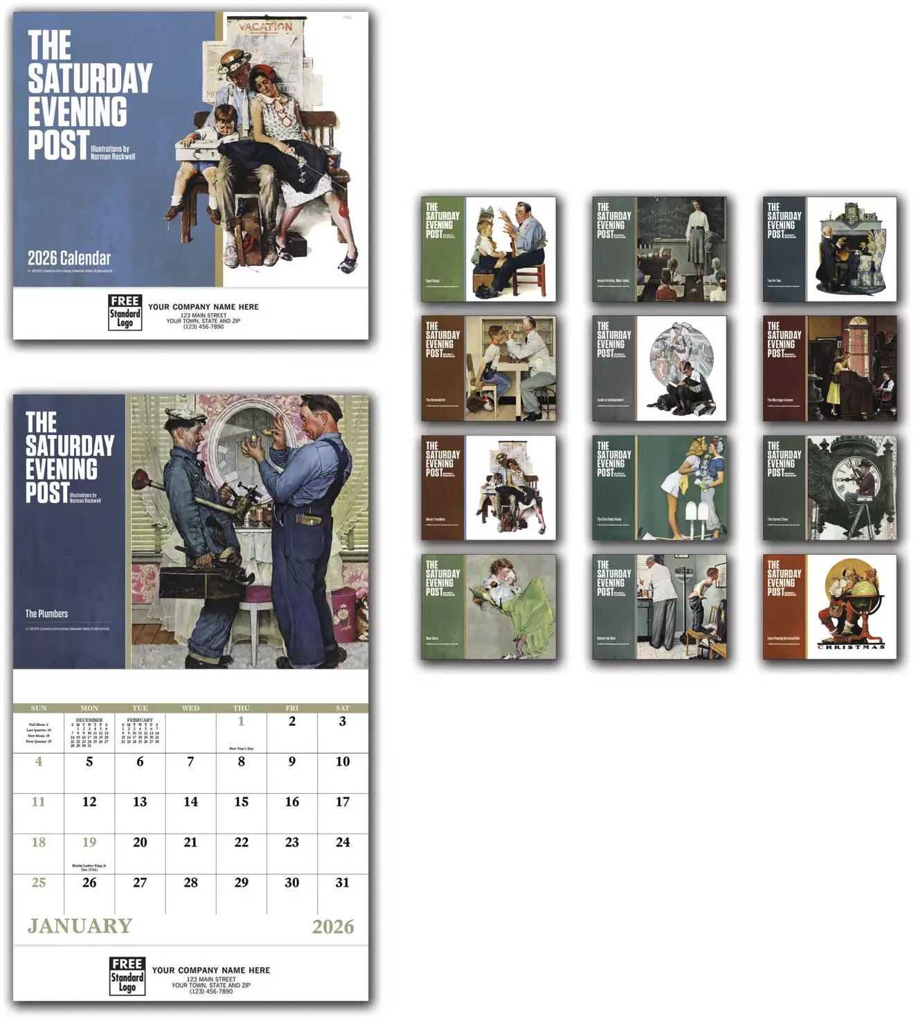 2026 Saturday Evening Post Wall Calendar 