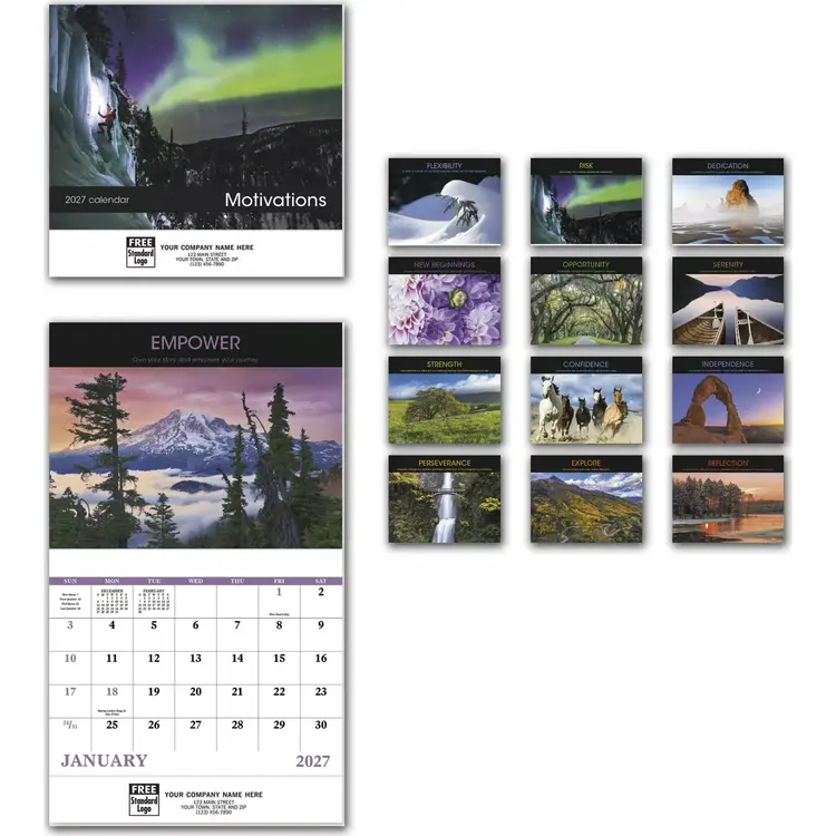 2027 Motivational Words Wall Calendar
