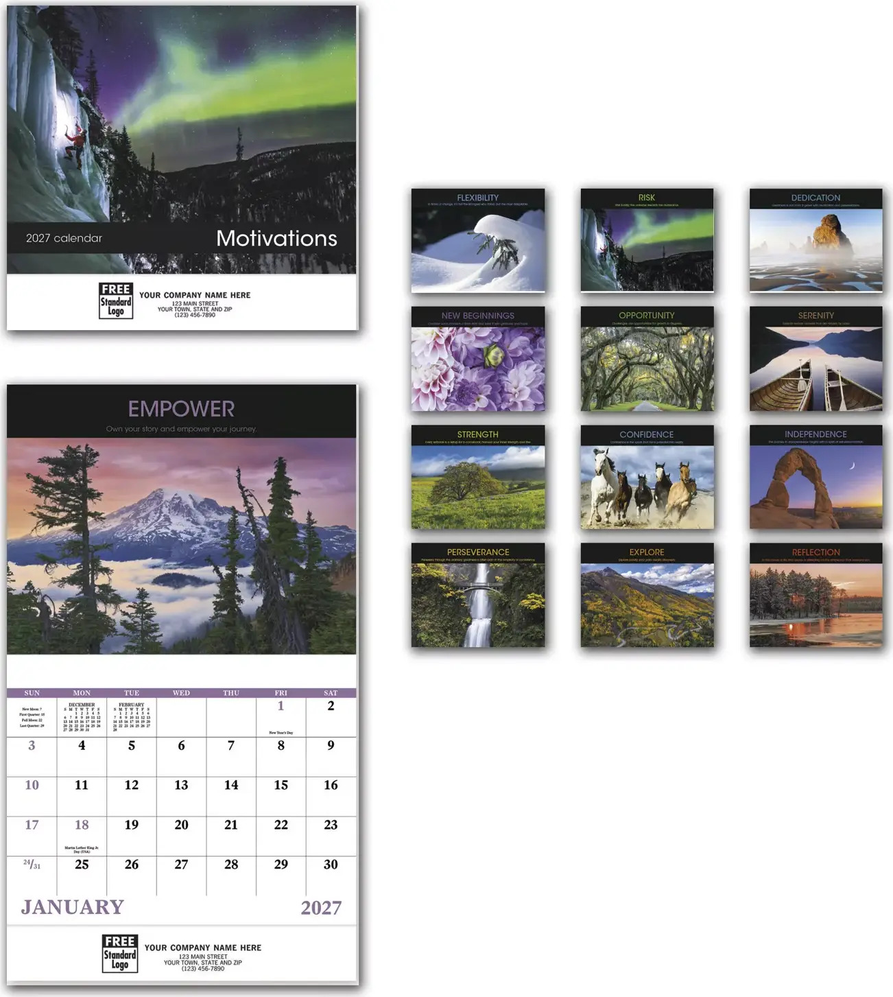 2027 Motivational Words Wall Calendar