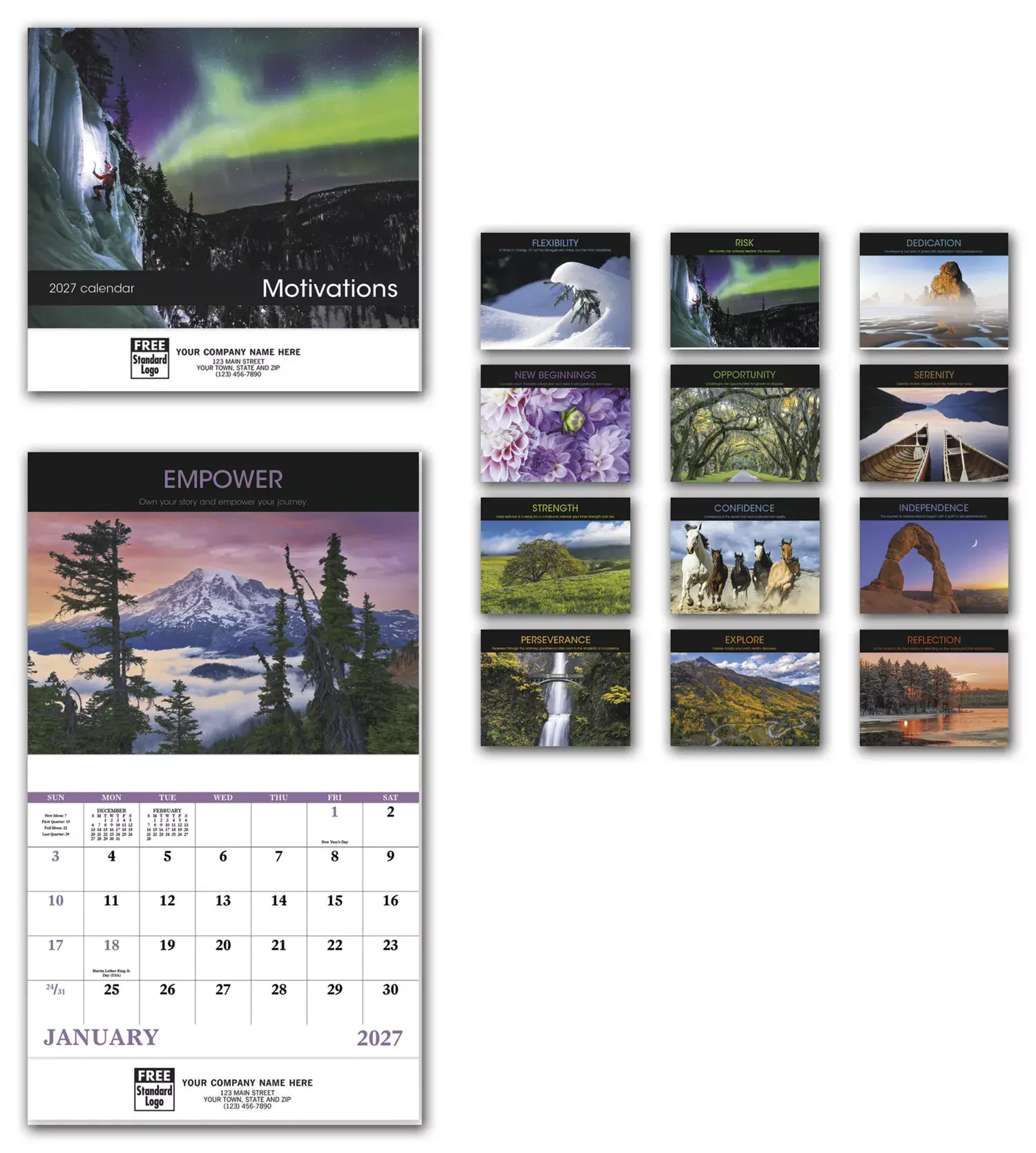 2027 Motivational Words Wall Calendar
