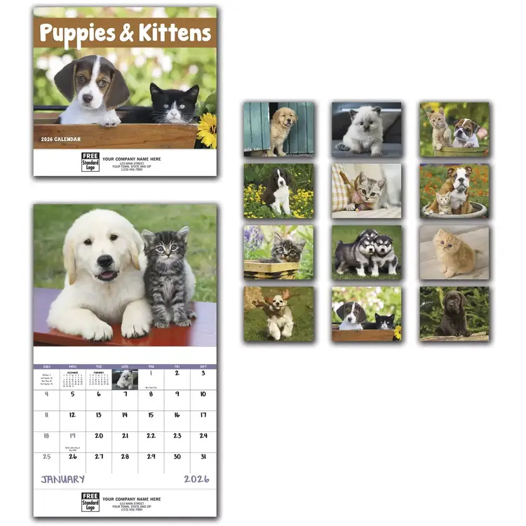 2026 Puppies & Kittens Wall Calendars