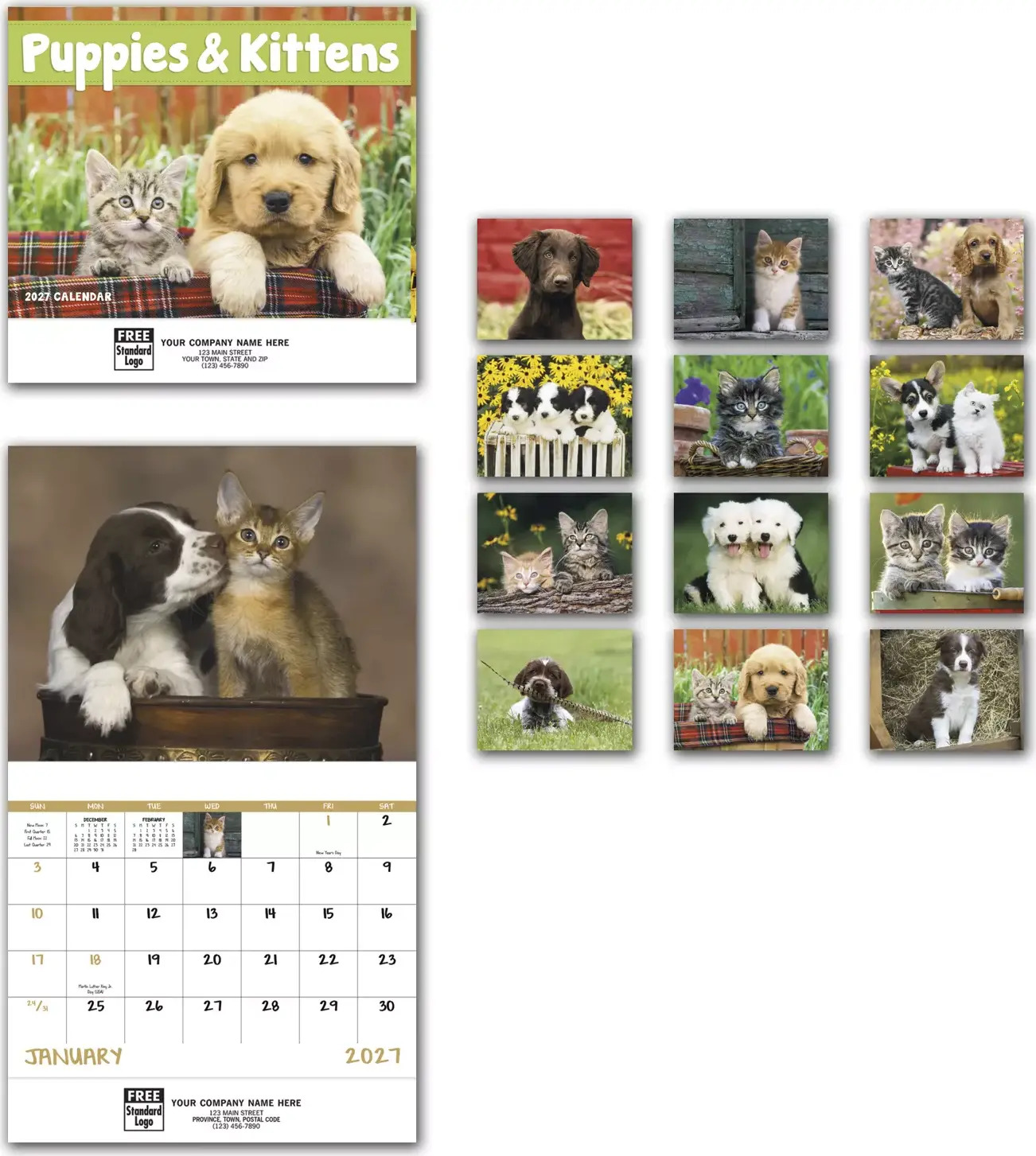 2027 Puppies & Kittens Wall Calendars