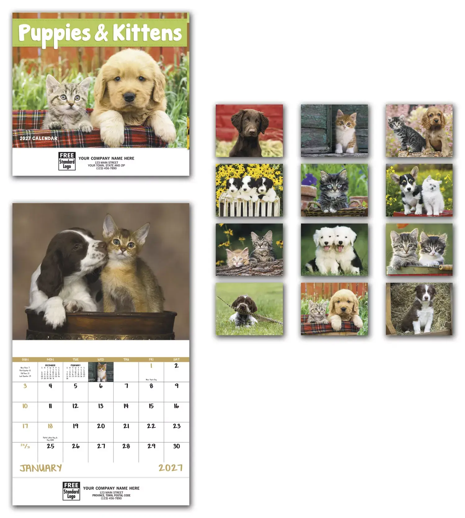 2027 Puppies & Kittens Wall Calendars