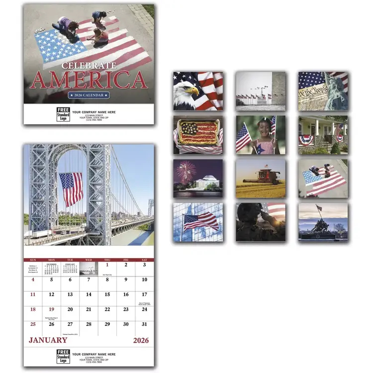 Custom 2026 Patriotic Wall Calendar Printing