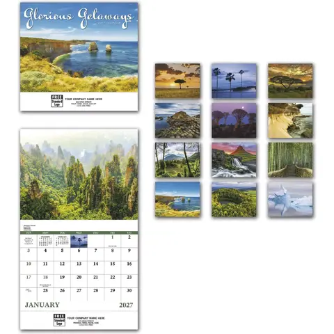 2027 Wall Calendar with Beautiful Getaways