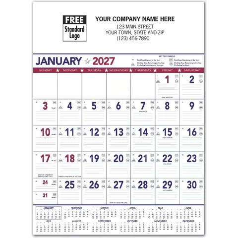 2027 Patriotic Contractor Calendars with Custom Printing