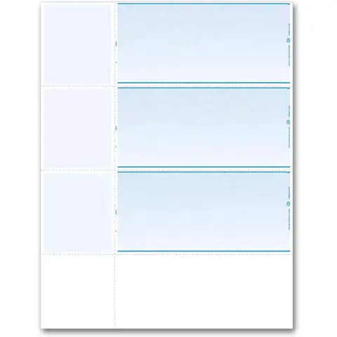 Blank Laser Checks - Wallet-Size - 3-Up