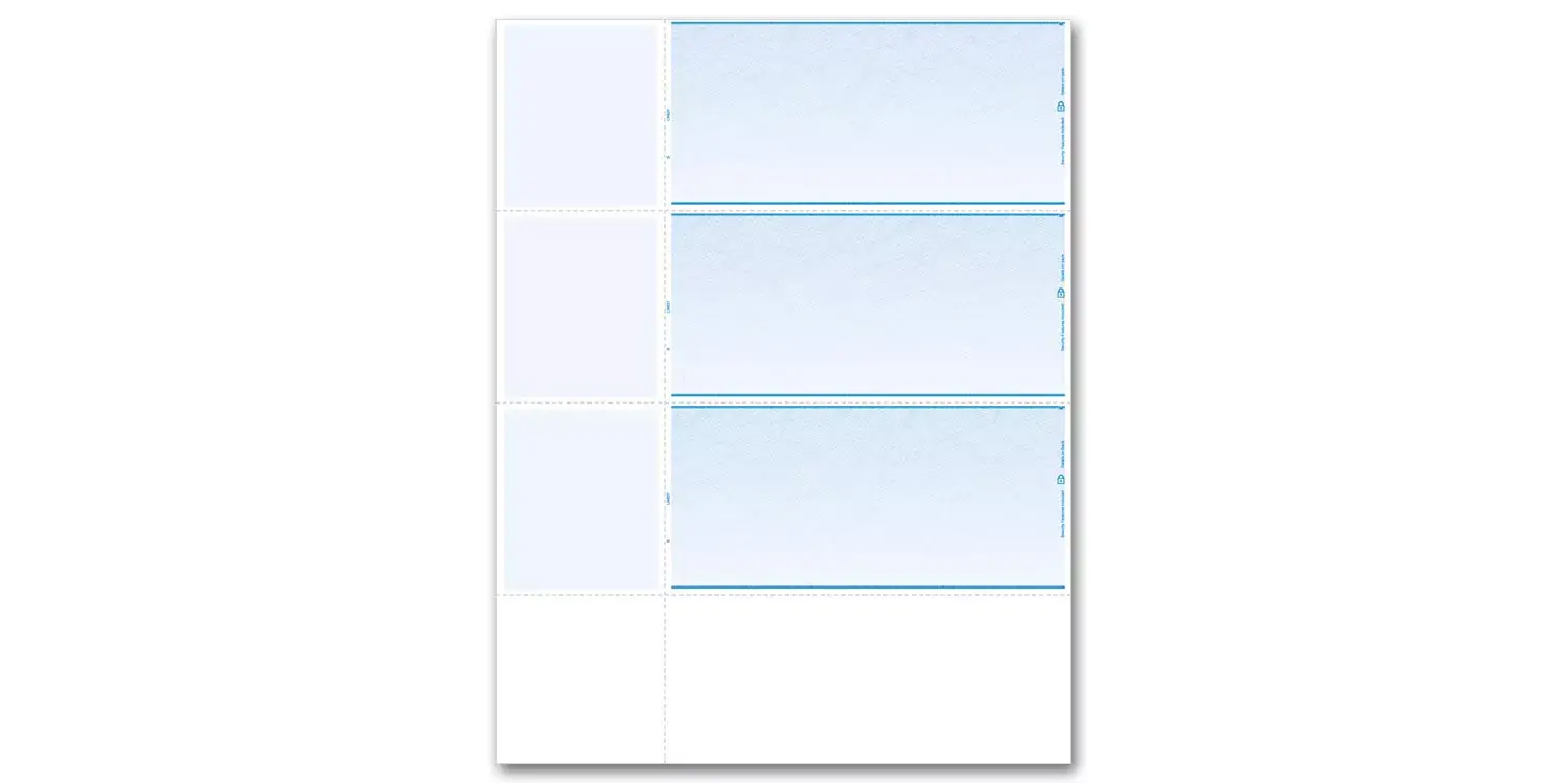 Blank Laser Checks - Wallet-Size - 3-Up