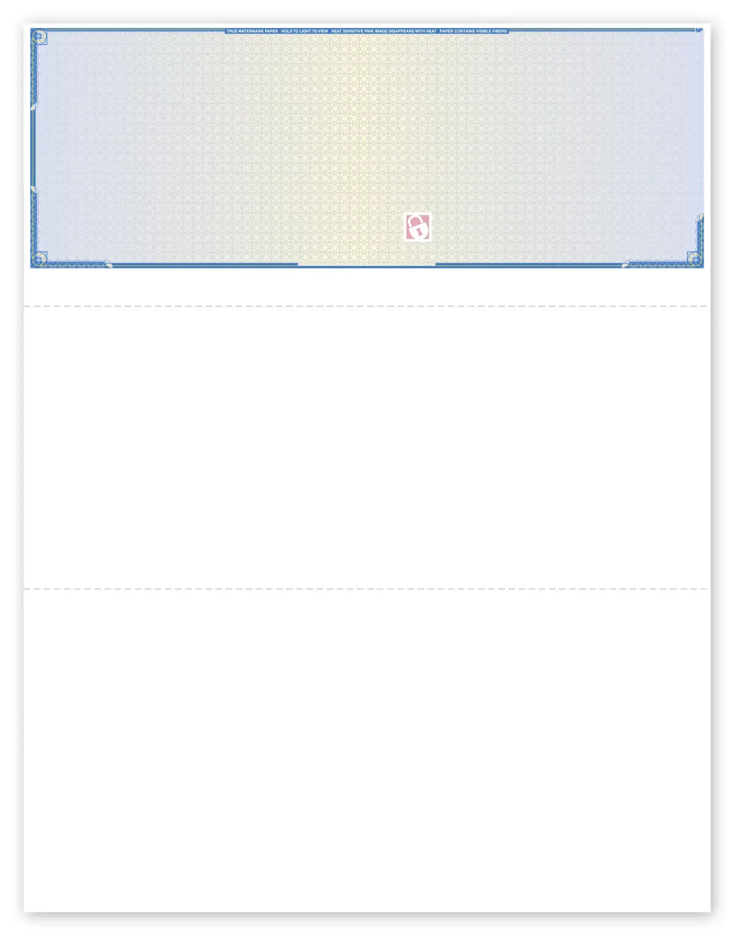 Laser top blank checks