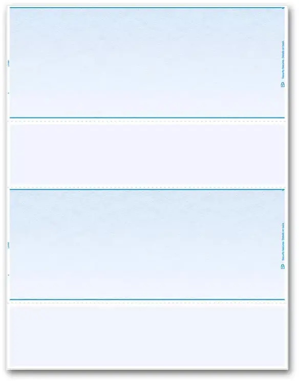 Blank Laser Checks - 2-Up